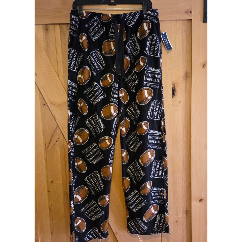 New! Varsity Sleepwear Mens M Football Do Not Disturb Fleece Lounge Pants
